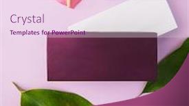  Presentation with makeup products - PPT layouts with makeup-cosmetic-products-on-vivid background and a pink colored foreground