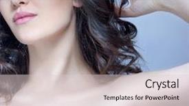  Presentation with beauty makeup - Slide deck with makeup eyes closed lips hair background and a  colored foreground