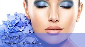  Presentation with blue flower - Colorful theme enhanced with makeup-face-flower-blue-woman backdrop and a cobalt blue colored foreground