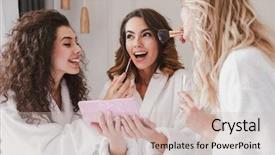  Presentation with luxury hotel - Colorful presentation design enhanced with makeup for bride during bridal backdrop and a soft green colored foreground