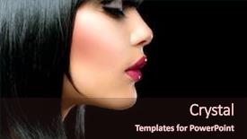  Presentation with black girl - PPT layouts with cutting laser mashine at factory background and a light gray colored foreground.