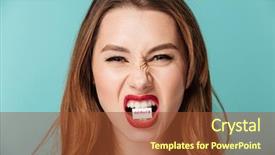  Presentation with beauty makeup - Presentation theme with makeup holding in her mouth background and a red colored foreground