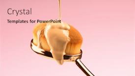  Presentation with cosmetics cream - Audience pleasing slide set consisting of makeup-liquid-foundation-pouring backdrop and a lemonade colored foreground