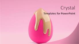  Presentation with cosmetics cream - Slide deck enhanced with makeup-liquid-foundation-pouring background and a lemonade colored foreground