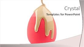  Presentation with cosmetics cream - Beautiful theme featuring makeup-liquid-foundation-pouring backdrop and a white colored foreground