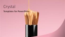  Presentation with cosmetics cream - Audience pleasing slide deck consisting of makeup-liquid-foundation-pouring backdrop and a coral colored foreground