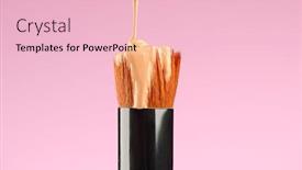  Presentation with kabuki - Beautiful theme featuring makeup-liquid-foundation-pouring backdrop and a lemonade colored foreground