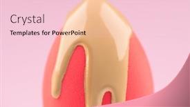  Presentation with cosmetics cream - Beautiful slide set featuring makeup-liquid-foundation-pouring backdrop and a lemonade colored foreground