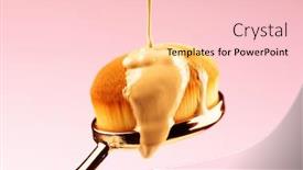  Presentation with cosmetics cream - Presentation featuring makeup-liquid-foundation-pouring background and a lemonade colored foreground