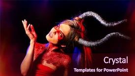  Presentation with scary halloween - PPT theme with makeup on dark scary demon background and a wine colored foreground