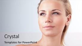  Presentation with day spa - PPT layouts with makeup over light background face background and a lemonade colored foreground