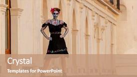  Presentation with sugar skull - Colorful presentation enhanced with makeup paint for a mexican backdrop and a coral colored foreground