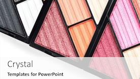  Presentation with colorful eye - Slides enhanced with makeup-palette-set-isolated background and a white colored foreground