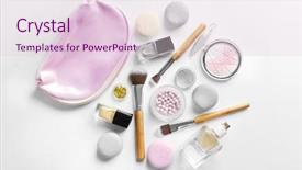  Presentation with beauty cosmetic - Cool new theme with makeup products with cosmetic bag backdrop and a lemonade colored foreground