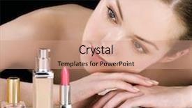  Presentation with makeup products - Slides enhanced with makeup-products background and a coral colored foreground