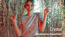  Presentation with sparkling - Cool new slides with makeup standing over sparkling backdrop and a tawny brown colored foreground
