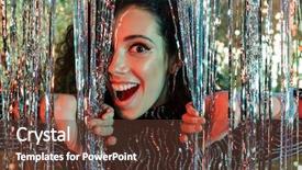  Presentation with sparkling - Theme enhanced with makeup standing over sparkling background and a tawny brown colored foreground