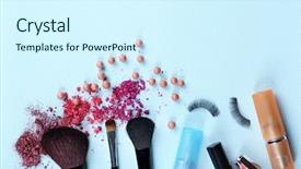  Presentation with makeup - Cool new theme with makeup tools and cosmetics backdrop and a cool aqua colored foreground