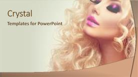  Presentation with eyelashes - Beautiful PPT layouts featuring makeup vivid make-up purple backdrop and a lemonade colored foreground