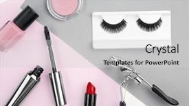  Presentation with eyelashes - Beautiful slides featuring makeup with false eyelashes backdrop and a light gray colored foreground