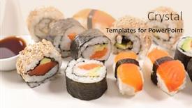  Presentation with soy - Colorful slides enhanced with maki-roll-sushi-and-soy backdrop and a lemonade colored foreground