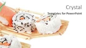  Presentation with fresh avocado - Slide set with maki sushi and nigiri - maki roll made of fresh raw salmon cream cheese and avocado inside with nigiri made of salmon and eel isolated over white background background and a white colored foreground