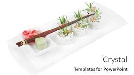  Presentation with cucumber cream - Cool new slide deck with maki-sushi-california-roll backdrop and a white colored foreground