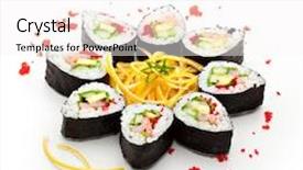  Presentation with prawn - PPT theme consisting of tobiko flying fish roe background and a white colored foreground