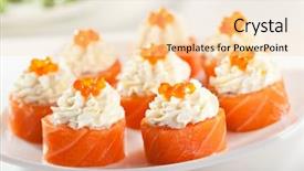  Presentation with philadelphia - Colorful presentation design enhanced with maki sushi - philadelphia roll made of cream cheese inside fresh raw salmon outside backdrop and a lemonade colored foreground