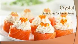  Presentation with philadelphia - Theme featuring maki sushi - philadelphia roll made of cream cheese inside fresh raw salmon outside background and a soft green colored foreground