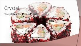  Presentation with feta cheese - Amazing PPT theme having maki-sushi-sushi-roll backdrop and a white colored foreground