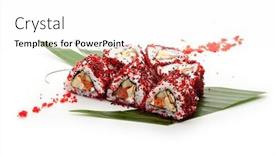  Presentation with feta cheese - Beautiful slide deck featuring maki-sushi-sushi-roll backdrop and a white colored foreground