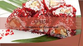  Presentation with feta cheese - Cool new slide deck with maki-sushi-sushi-roll backdrop and a red colored foreground