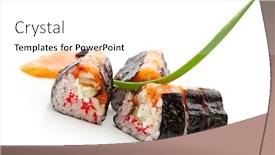  Presentation with cucumber cream - Amazing presentation design having maki-sushi-sushi-roll backdrop and a white colored foreground