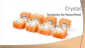  Presentation with food white - Slide set with maki-sushi-with-raw-salmon background and a white colored foreground