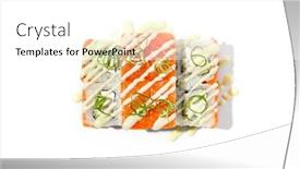  Presentation with japanese style - PPT layouts with maki-sushi-with-salmon-wasabi background and a white colored foreground