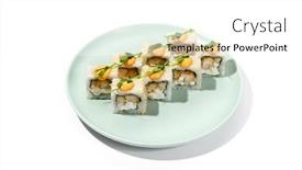  Presentation with white plate - Slide deck enhanced with maki-sushi-with-sesame-outside background and a white colored foreground