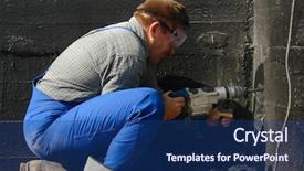  Presentation with foundation - Presentation theme consisting of making a culvert in foundation background and a ocean colored foreground