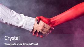  Presentation with devil - PPT theme featuring making a deal with devil background and a gray colored foreground