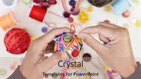  Presentation with strings - Theme featuring making a handmade christmas ball background and a coral colored foreground