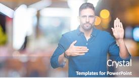  Presentation with human hands open palm up - Presentation featuring justice men - young handsome man over isolated background and a teal colored foreground