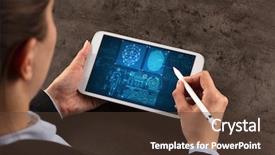  Presentation with analyses - Presentation theme with making analyses and checking fingerprint background and a tawny brown colored foreground