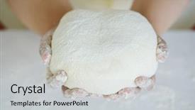  Presentation with healthy food - Colorful PPT layouts enhanced with making bread and healthy organic backdrop and a light gray colored foreground