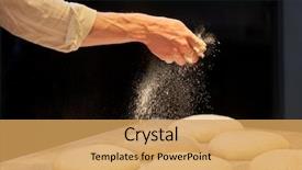  Presentation with cooking chef - Beautiful PPT layouts featuring making bread and pouring flour backdrop and a yellow colored foreground