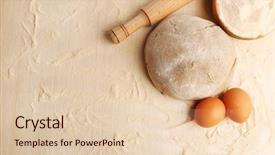  Presentation with bread - Audience pleasing presentation consisting of making bread on wooden table backdrop and a lemonade colored foreground