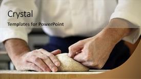  Presentation with yeast - Beautiful slide deck featuring making bread yeast dough chef backdrop and a mint green colored foreground