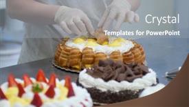  Presentation with bakery - PPT layouts featuring making-cakes-in-a-professional background and a gray colored foreground