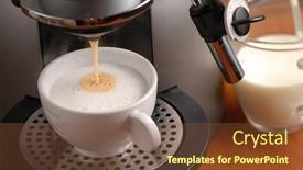  Presentation with cappuccino - Cool new PPT theme with making-cappuccino-with-coffee-machine backdrop and a tawny brown colored foreground