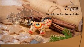  Presentation with cookies christmas - Slide set consisting of making christmas cookies background and a coral colored foreground