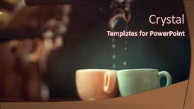  Presentation with coffee - PPT theme consisting of making-coffee-detail-of-pouring background and a  colored foreground
